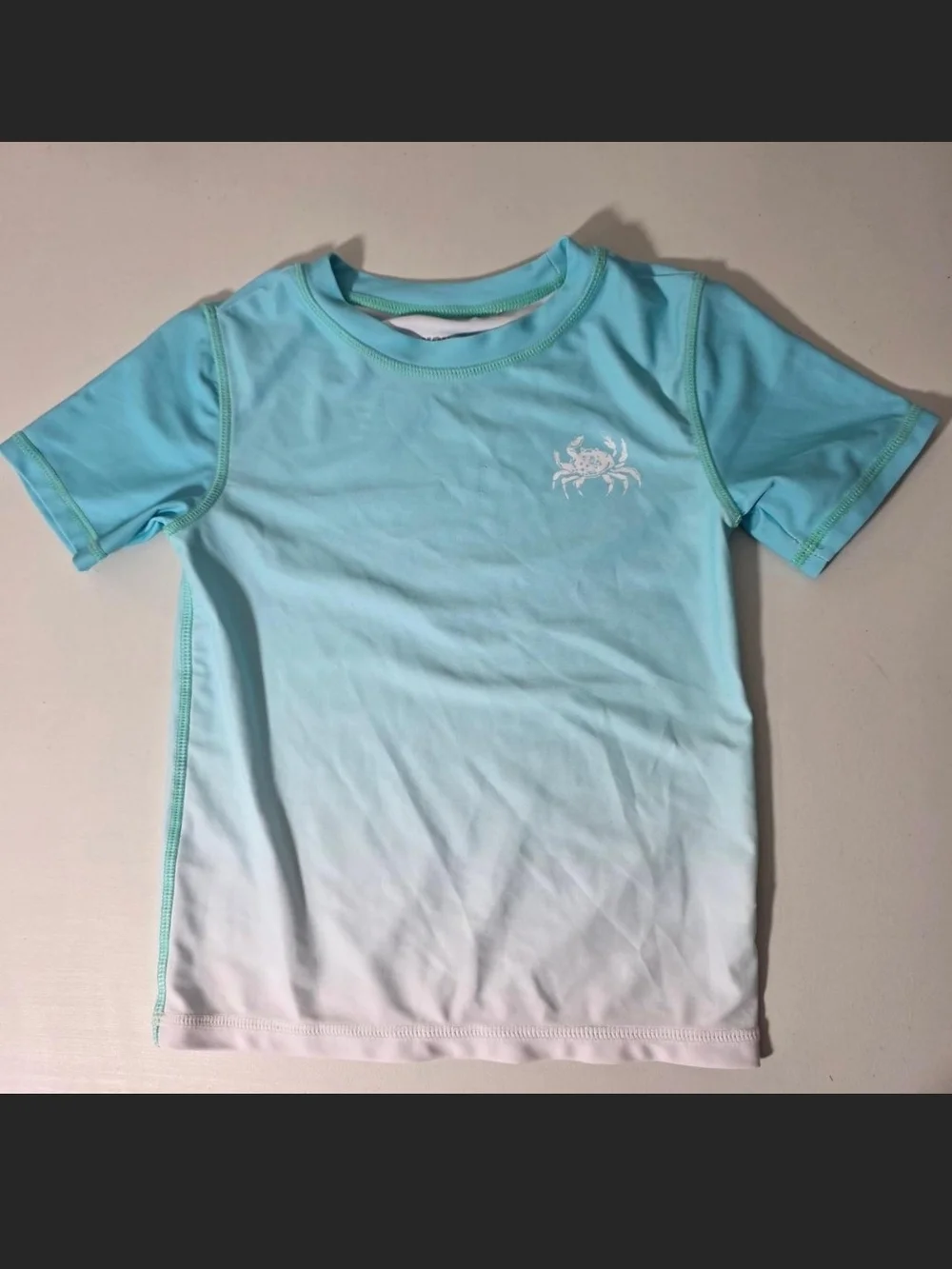 Kids Aqua Ombre Short Sleeve Rashguard